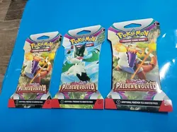 Lot of 3 Pokemon TCG: Paldea Evolved Sleeved Booster Pack Scarlet & Violet - Image 1