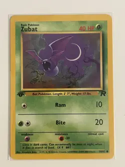 Pokemon TCG Zubat 70/82 1st Edition Team Rocket Common Near Mint - Image 1