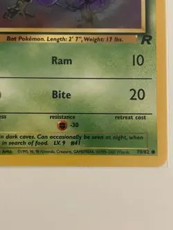 Pokemon TCG Zubat 70/82 1st Edition Team Rocket Common Near Mint - Image 5