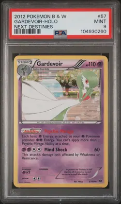 2012 POKEMON B&W NEXT DESTINIES #57 GARDEVOIR-HOLO PSA 9 - Image 1