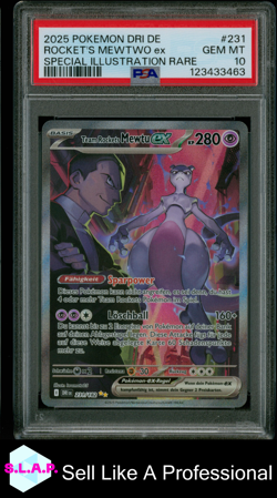 ROCKET'S MEWTWO EX SPECI4L ILL RARE POKEMON DE-DESTINED RIVALS 2025 231 PSA 10 - Image 1