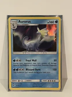 Aurorus - 28/131 - Forbidden Light Holo Rare Pokemon TCG Sun Moon - Excellent - Image 1