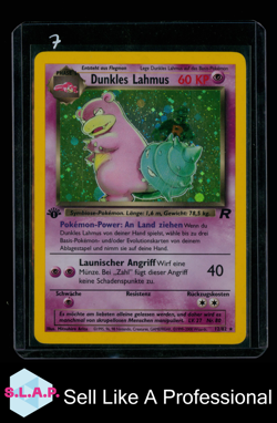 DUNKLES LAHMUS POKEMON 12/82 2000 ROCKET 1ST EDITION GERMAN HOLO - Image 1