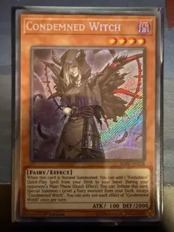 Yugioh Condemned Witch SOFU-EN028 Secret Rare 1st Edition NM - Image 1