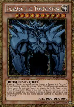 Obelisk the Tormentor 1st Ed Gold Secret EU PGLD-EN030 Yu-Gi-Oh! - Image 1