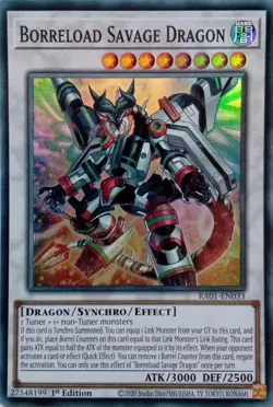 RA01-EN033 BORRELOAD SAVAGE DRAGON SUPER RARE 1ST EDITION YuGiOh CARD - Image 1