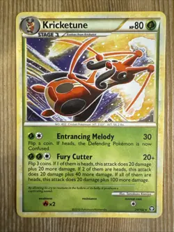 Kricketune 24/102 Pokemon Triumphant HS Regular Rare Card LP - Image 1
