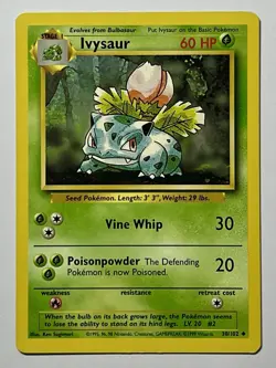 Ivysaur 30/102 (MP) Uncommon Base Set Unlimited 1996 WOTC Pokemon Card - Image 1