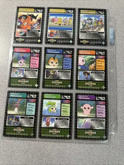 1999 Digimon Animated Series 1 Trading Card Complete Set of 34 NM - Image 3