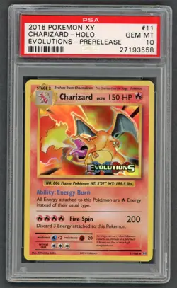 Pokemon Cards - PSA 10 Charizard 11/108 - PRERELEASE Evolutions - GEM MT - Image 1
