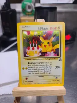 Pokemon TCG Birthday Pikachu #24 2001 Promo Black Star Holo Card - Image 1