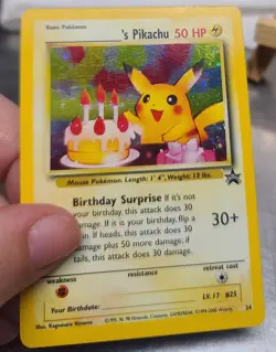 Pokemon TCG Birthday Pikachu #24 2001 Promo Black Star Holo Card - Image 1