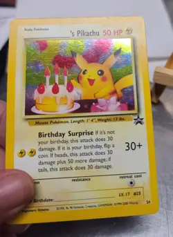 Pokemon TCG Birthday Pikachu #24 2001 Promo Black Star Holo Card - Image 2
