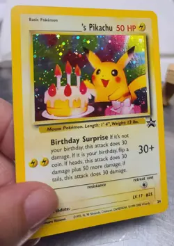 Pokemon TCG Birthday Pikachu #24 2001 Promo Black Star Holo Card - Image 3