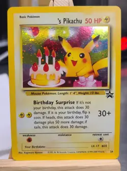 Pokemon TCG Birthday Pikachu #24 2001 Promo Black Star Holo Card - Image 4