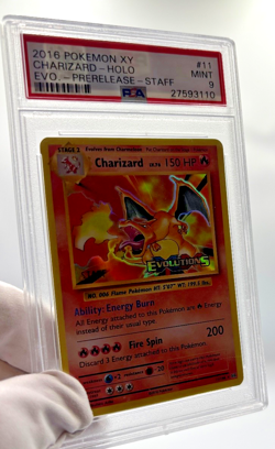 Pokemon Cards - PSA 9 STAFF Charizard 11/108 Prerelease Evolutions XY Holo MINT - Image 3