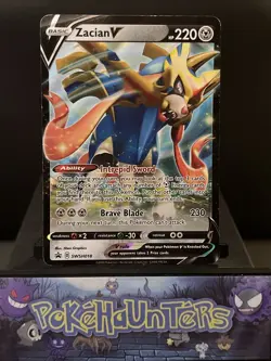 Pokemon Card Zacian V SWSH018 Black Star Promo Half Art Light Play - Image 1
