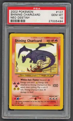 Pokemon Cards - PSA 10 Shining Charizard 107/105 - Neo Destiny - GEM MT - PSA10 - Image 1
