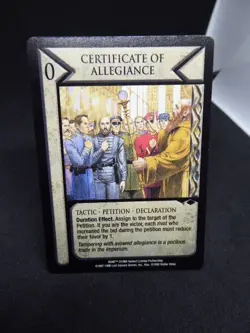JUDGE OF THE CHANGE :DUNE CCG CARD-CERTIFICATE OF ALLEGIANCE -1997-1998 - Image 1