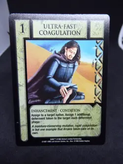 JUDGE OF THE CHANGE :DUNE CCG CARD- ULTRA-FAST COAGULATION -1997-1998 - Image 1