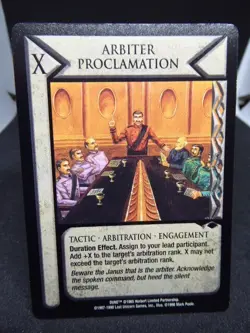 JUDGE OF THE CHANGE :DUNE CCG CARD- ARBITER PROCLAMATION -1997-1998 - Image 1