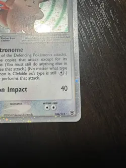 Pokemon Clefable EX Vintage FireRed LeafGreen Holo Card 106/112 LP - Image 2