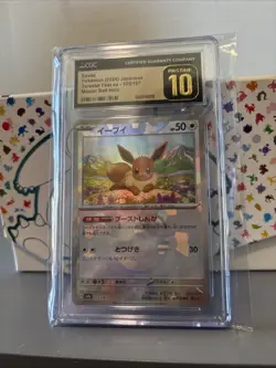 CGC PRISTINE 10 Eevee 125/187 Terastal Fest ex sv8a Pokemon Card POKE BALL HOLO - Image 1