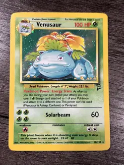 Pokemon TCG Venusaur Holo Rare Card 18/130 Base Set 2 - Image 1