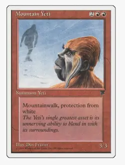 Mountain Yeti | MTG 4ED | Old School Protection from White Mountainwalk | MP - Image 1