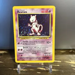 Mewtwo 010/102 Base Set Holo Pokemon TCG LP VTG 1999 - Image 1