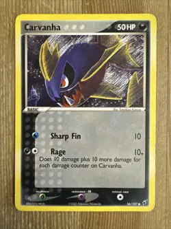 Pokemon TCG Carvanha EX Deoxys 56/107 Regular Common HP - Image 1