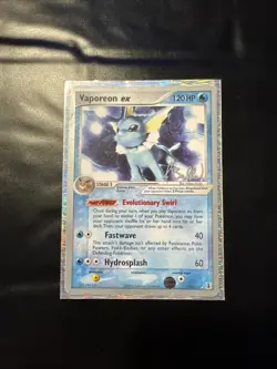Pokemon TCG Vaporeon ex EX Delta Species 110/113 Holo Ultra Rare 2005 MP-LP - Image 1