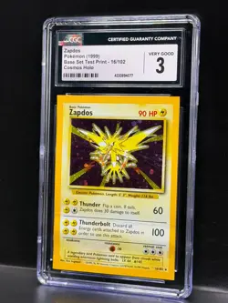 Zapdos Base Set Pokemon Cosmos Holo Test Print Extremely Rare CGC Very Good - Image 3