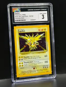 Zapdos Base Set Pokemon Cosmos Holo Test Print Extremely Rare CGC Very Good - Image 4