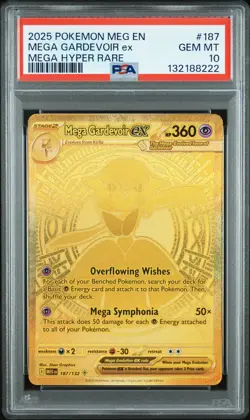 2025 POKEMON MEG EN-MEGA EVOLUTION MEGA HYPER RARE #187 MEGA GARDEVOIR EX PSA 10 - Image 1
