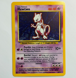 Pokemon TCG Mewtwo Base Set #10/102 WOTC Vintage 1999 Holo Rare - Image 1