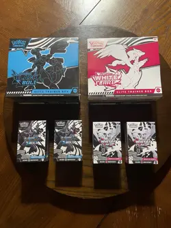 Pokemon TCG Scarlet & Violet Black Bolt/White Flare ETB & Booster Bundles Sealed - Image 1