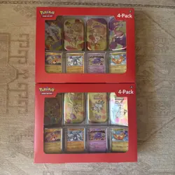 Pokemon 4 Pack Mini Tins + 4 Promo Cards Bundle - 151 SAMS CLUB EXCLUSIVE 2x - Image 1