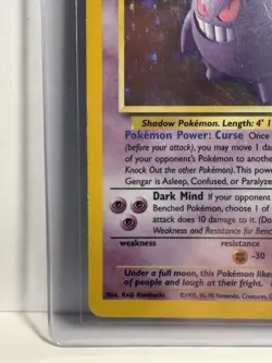 Pokemon TCG Gengar Fossil Holo Card 5/62 Unlimited Rare, LP Vintage - Image 5