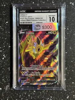 CGC 10 Jolteon V Black Star Promo SWSH183 Premium (Collection) Pokemon Card - Image 1