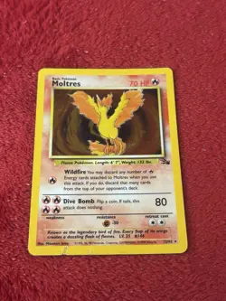 Moltres 12/62 Fossil Holo Wotc Pokemon Card 1999 Hp - Image 1