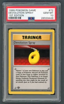 Pokemon Cards - PSA 10 1st Edition Devolution Spray 72/102 - Shadowless Base Set - Image 1