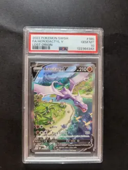 PSA 10 Aerodactyl V Alt Art #180 Pokemon Card English Lost Origins 2022 - Image 1