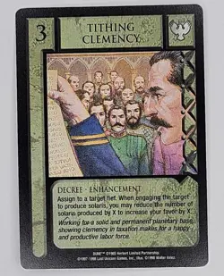 DUNE CCG JUDGE OF THE CHANGE 2 JOTC TITHING CLEMENCY RARE CARD LAST UNICORN 1998 - Image 1
