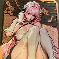 WES - Goddess Story Gold METAL Card - NO Serial Number Card - Anime Girl Elysia - Image 2