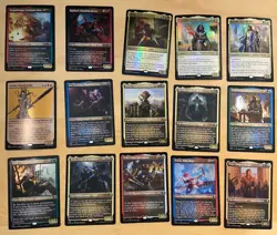 Magic The Gathering Lot Of 15 FOIL Battle For Baldur’s Gate GOLD Cards - Image 1