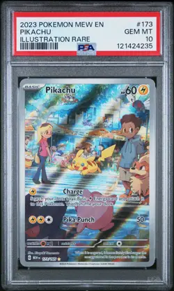 Pokemon Pikachu 173/165 Scarlet & Violet 151 Illustration Rare GEM MINT PSA 10 - Image 1