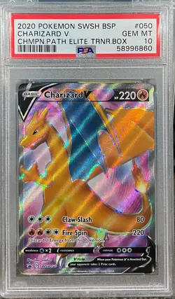 PSA 10 GEM MINT Pokemon Charizard V Champions Path Elite Trainer Box SWSH050 - Image 1