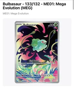 Pokemon TCG Mega Evolution Bulbasaur Illustration Rare 133/132 NM/MINT - Image 2