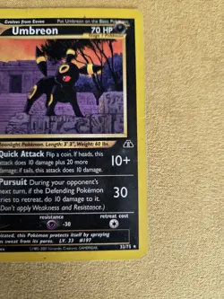 1st Edition Umbreon Pokemon Neo Discovery Non Holo 32/75 LP - Image 5
